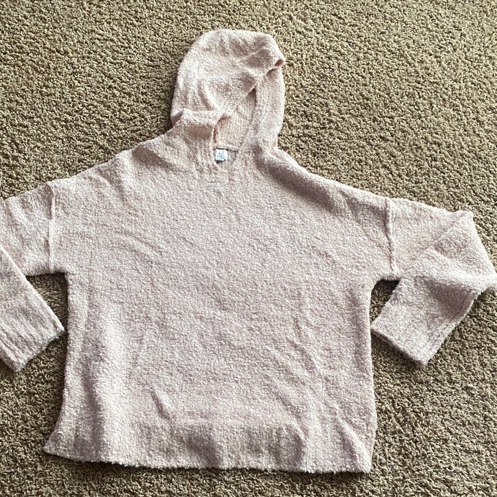 A New Day Blush Textured Knit Hoodie Sweater